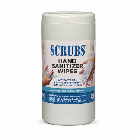 Scrubs Hand Sanitizer Wipes, 6 x 8, 85/Can, PK6 90985